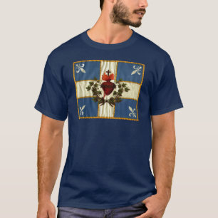 Camiseta Bandeira Quebeque antiga Carrilhão Sacré-Cœur