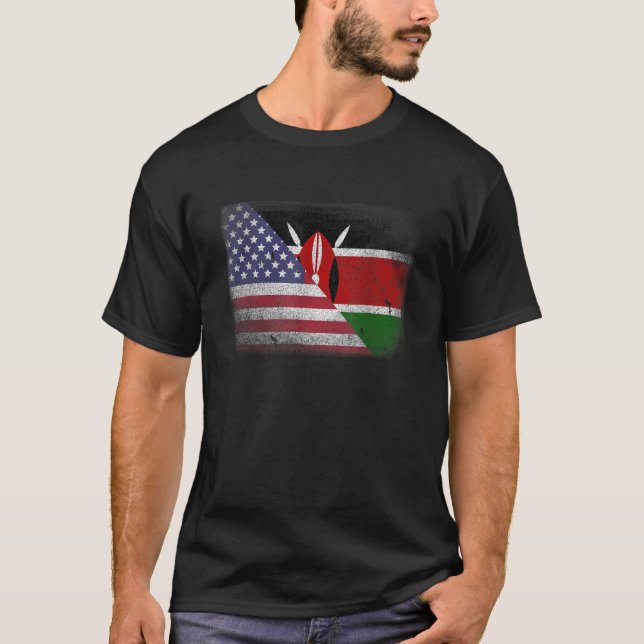 Camiseta Bandeira Queniana Americana Kenya Usa Shirt (Frente)