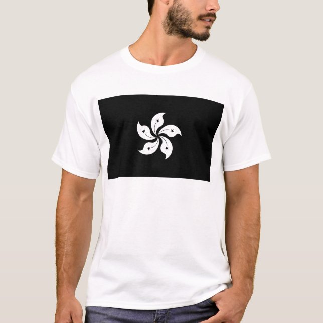 Camiseta Bandeira regional da flor preta da orquídea de (Frente)