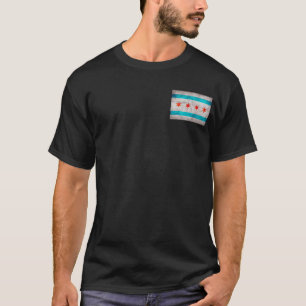 Camiseta Bandeira resistida do estado de Chicago do vintage
