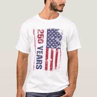 Camiseta Bandeira Retro América 250 Anos Aniversário de 250