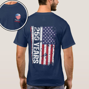 Camiseta Bandeira Retro América 250 Anos Aniversário de 250