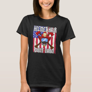 Camiseta Bandeira Retro-Americana Aposentada Bombeiro Orgul