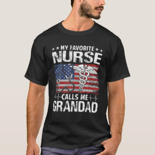 Camiseta Bandeira Retro-Americana Minha Enfermeira Favorita