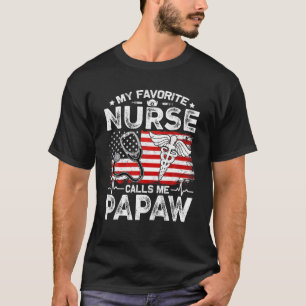 Camiseta Bandeira Retro-Americana Minha Enfermeira Favorita