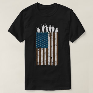 Camiseta Bandeira Retro Americana Soldados