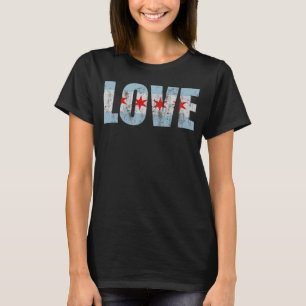 Camiseta Bandeira retro de Chicago do amor