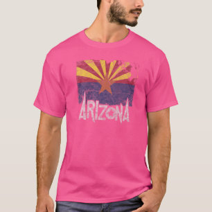 Camiseta Bandeira Retro Desgastada do Estado do Grand Canyo