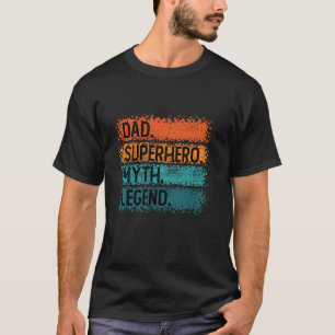 Camiseta bandeira retro mito de super-herói do pai