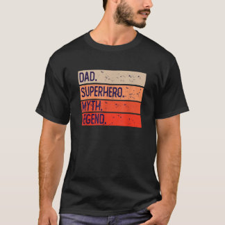 Camiseta bandeira retro mito de super-herói do pai