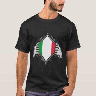 Camiseta Bandeira Reveladora de Duas Mãos da Itália