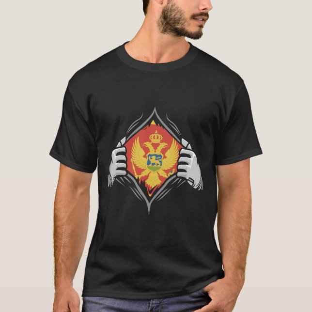 Camiseta Bandeira Reveladora de Duas Mãos do Montenegro (Frente)