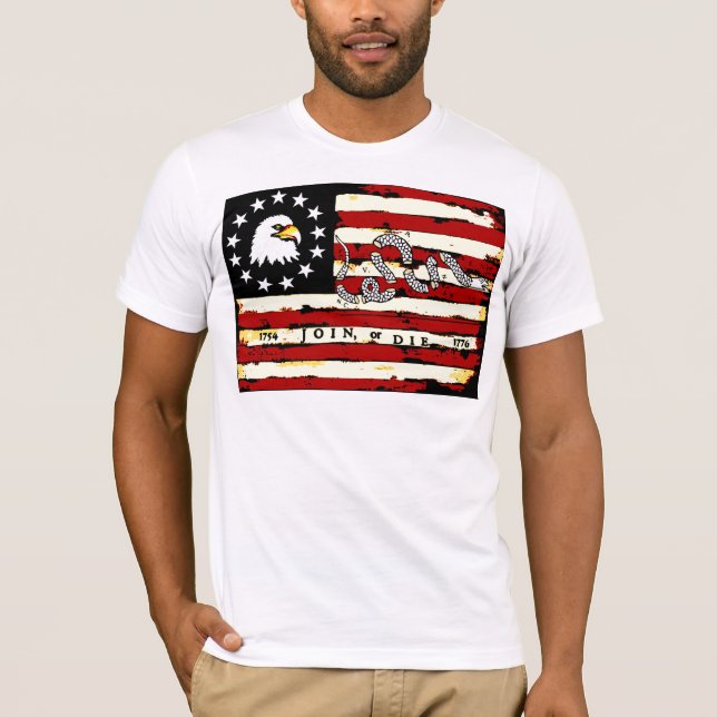 Camiseta Bandeira revolucionária americana! (Frente)