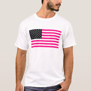 Camiseta bandeira rosa americana