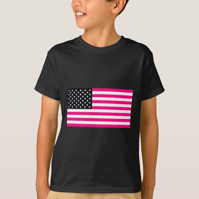 Camiseta bandeira rosa americana (Frente)