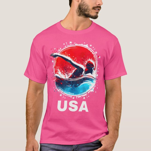 Camiseta Bandeira Roupa Americana da Equipe dos Estados Uni (Frente)