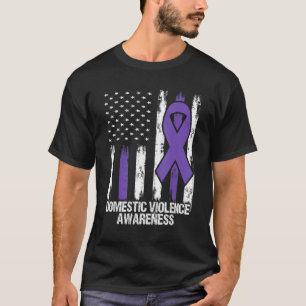 Camiseta bandeira roxa de conscientização sobre violência d