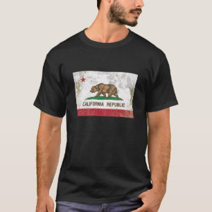 Camiseta Bandeira rústica do estado de Califórnia