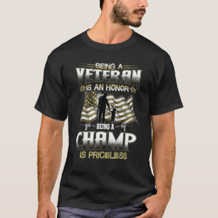 Camiseta Bandeira Ser Veterano É Uma Honra Ser Um Champ