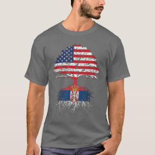 Camiseta Bandeira Sérvia Americana Raízes Sérvias Cidadania