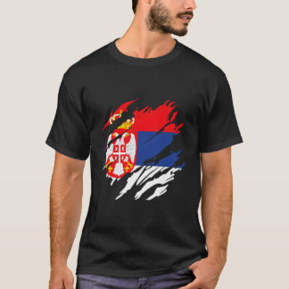 Camiseta Bandeira Sérvio Ortostada Vetores Sérvia