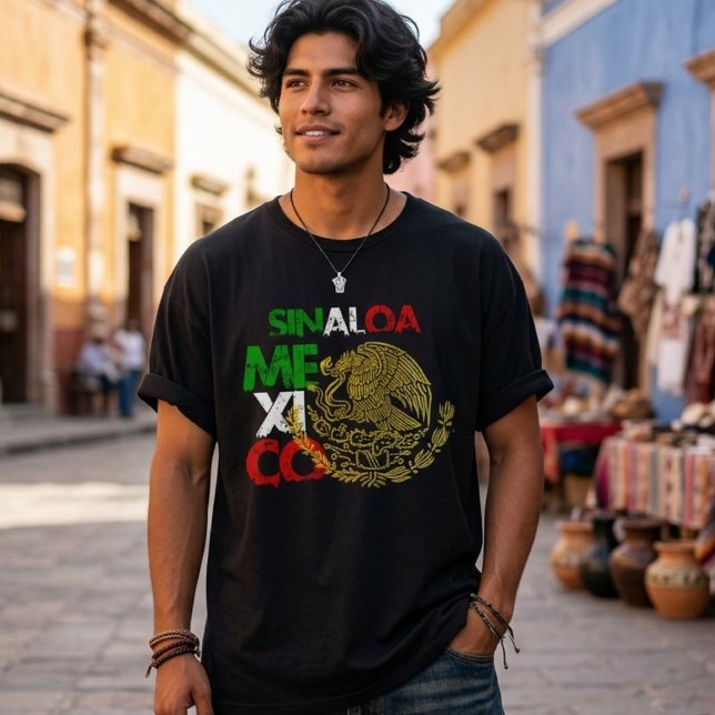 Camiseta Bandeira Sinaloa México  (Sinaloa Mexico Flag T-Shirt)