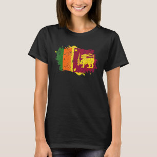 Camiseta Bandeira Sri Lanka Grunge Bandeira País Sri Lanka