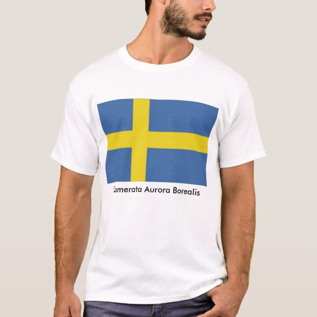 Camiseta Bandeira sueco, Aurora Borealis de Camerata (Frente)