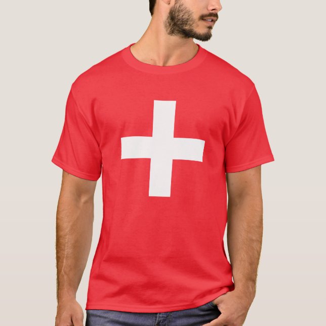 Camiseta bandeira suíça (Frente)