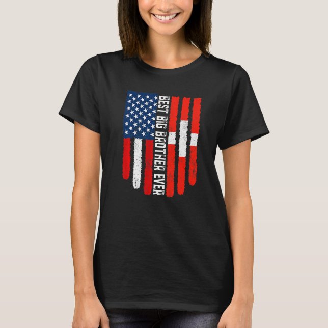 Camiseta Bandeira Suiça Americana Melhor Irmão Grande Ev (Frente)