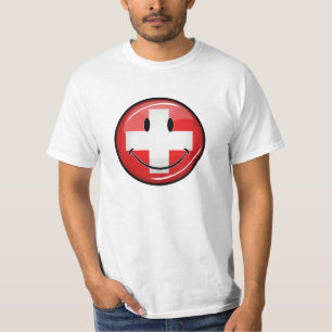 Camiseta Bandeira suíça de sorriso