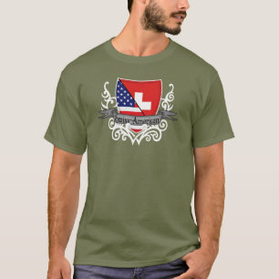 Camiseta Bandeira Suíço-Americana do protetor