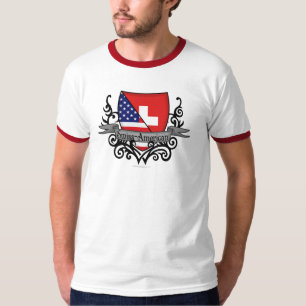 Camiseta Bandeira Suíço-Americana do protetor
