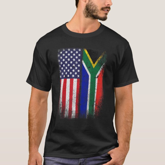 Camiseta Bandeira sul-africana África do Sul Usa Ameri (Frente)