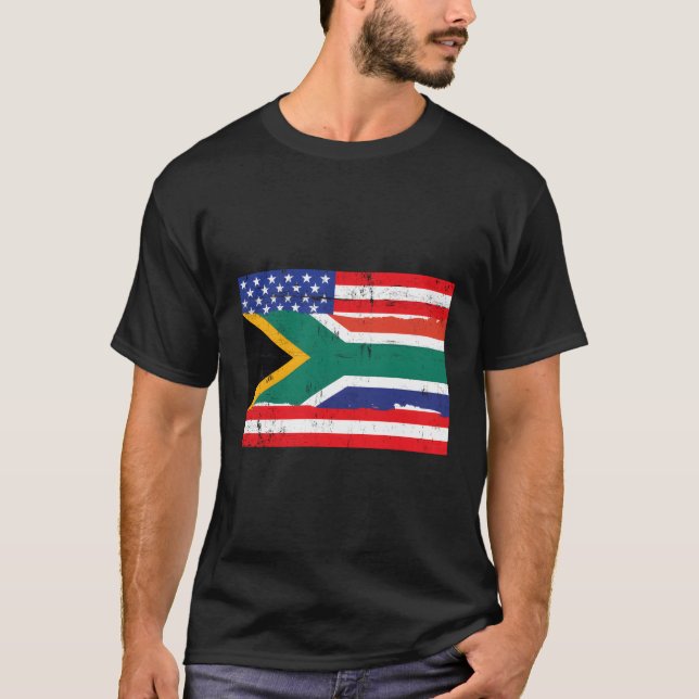 Camiseta Bandeira sul-africana amontoada (Frente)