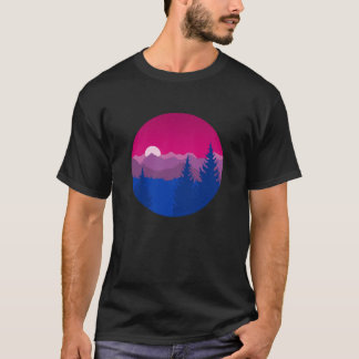Camiseta Bandeira Sutil de Orgulho Bissexual Paisagem Monta