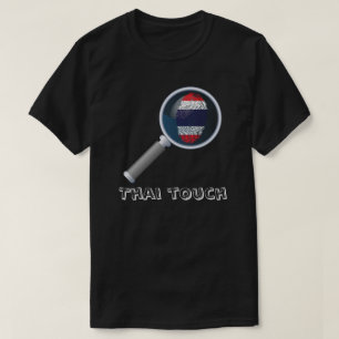 Camiseta Bandeira tailandesa da impressão digital do toque