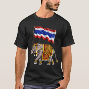 Camiseta Bandeira Tailandesa de Elefantes