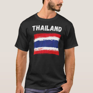 Camiseta Bandeira Tailândia Flag Holiday Vintage Grunge Tha