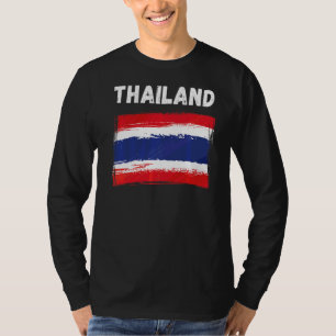 Camiseta Bandeira Tailândia Flag Holiday Vintage Grunge Tha