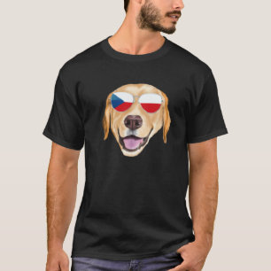 Camiseta Bandeira Tcheca Labrador Retriever Amarelo Repúbli