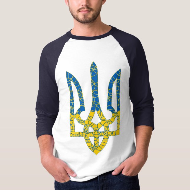 Camiseta Bandeira texturizada ucraniana das cores da Ucrâni (Frente)