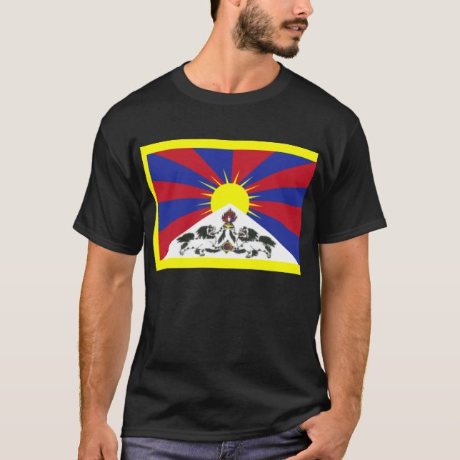 Camiseta Bandeira tibetana + OM mani (Frente)