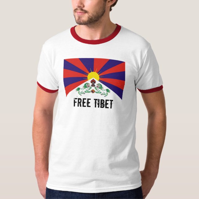 Camiseta Bandeira tibetana, TIBET LIVRE (Frente)