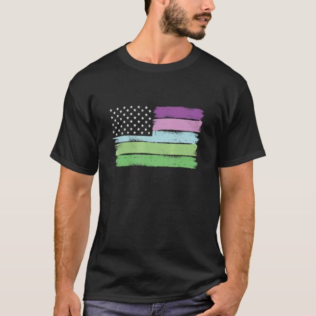 Camiseta Bandeira Toric Flag Pride Lgbtq Usa Prim Flag (Frente)