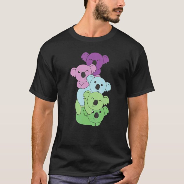 Camiseta Bandeira Toric Pile Pride Lgbtq Koalas Cute Toric  (Frente)