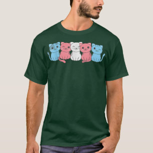 Camiseta Bandeira Transgênero Orgulho LGBTQ Gatos Gato tran