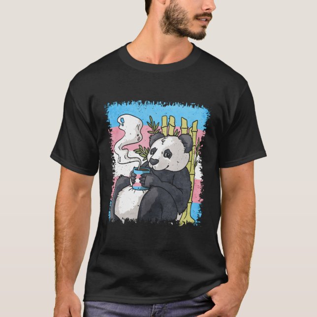 Camiseta Bandeira Transgênero Pride Trans Panda Café Sublo  (Frente)