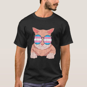 Camiseta Bandeira Transsexual T de Óculos de Sol Legal de O