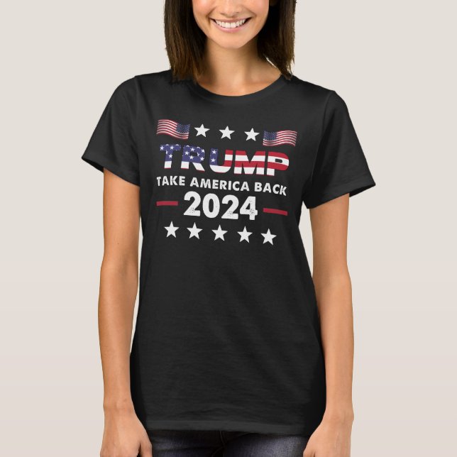 Camiseta Bandeira Trump 2024 - Retorne a América - Trump 20 (Frente)